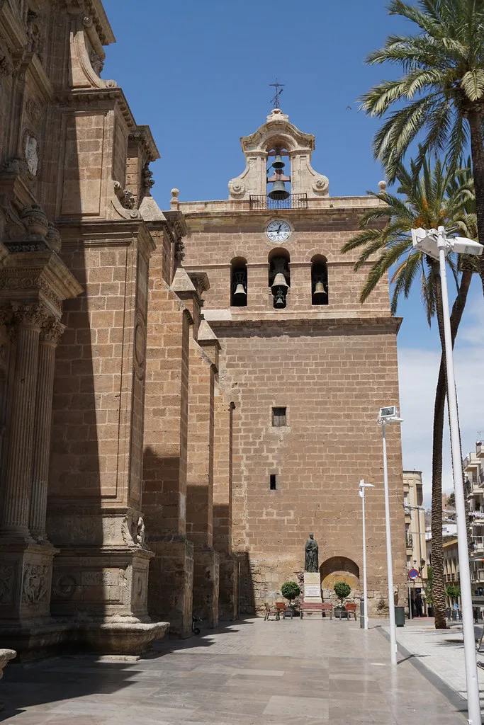 Almeria Cathedral in the historic center, a landmark on the touristic train route