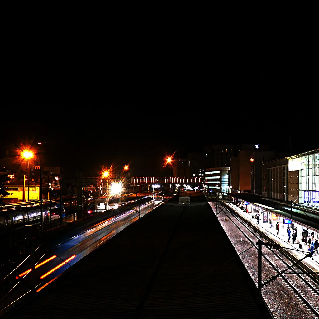 The Angers-Saint-Laud train station, a key transport hub for trams and Park and Ride lots