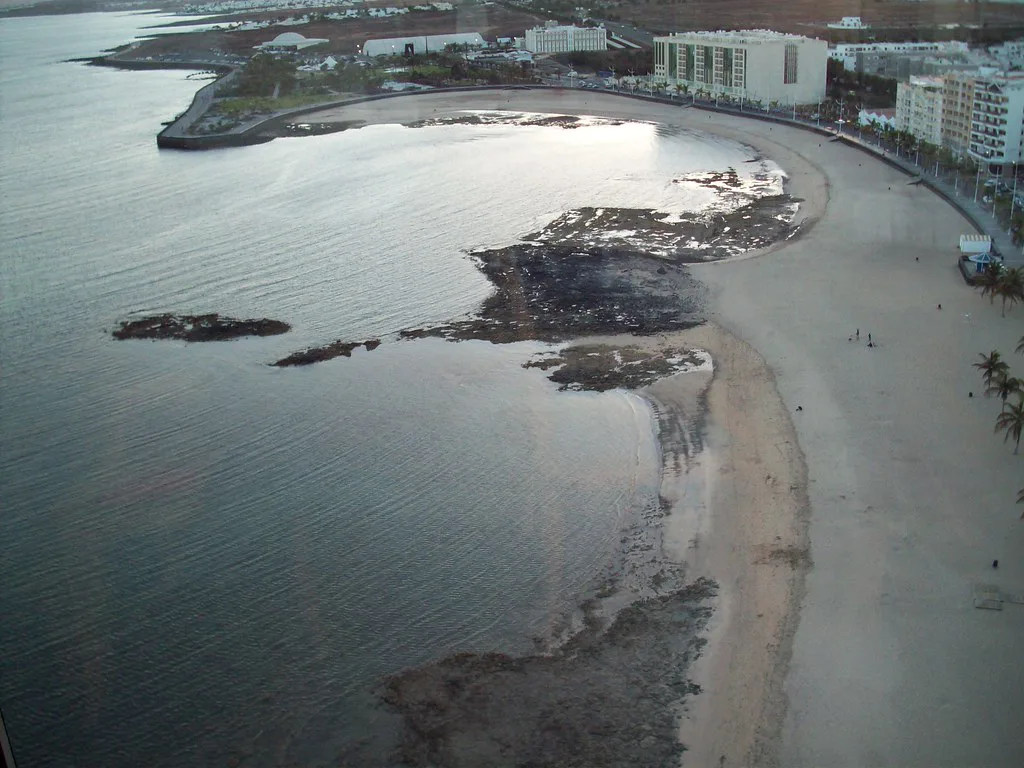 Playa del Reducto beach and promenade in Arrecife, beside the El Reducto underground car park