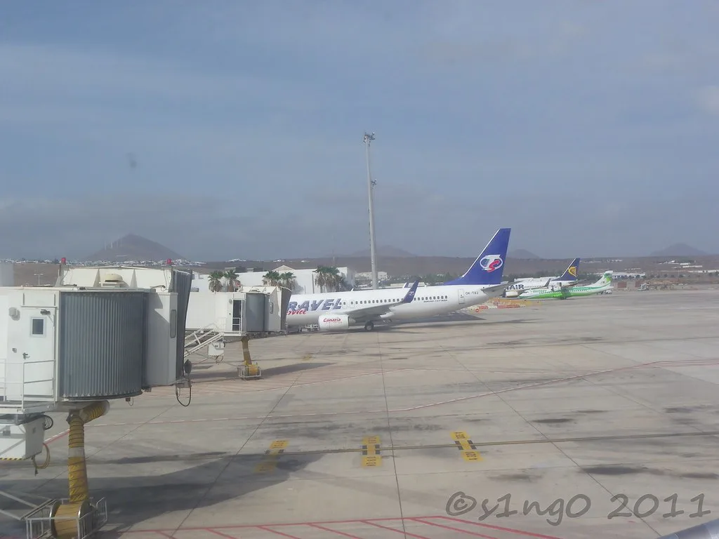 Lanzarote Airport (ACE) terminal near the AENA General T1 car park at Arrecife