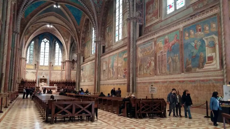 The Basilica of Saint Francis in Assisi, the main attraction reached by the Line C bus