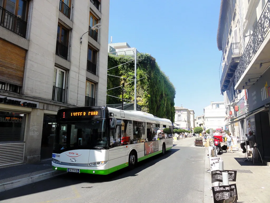 A local Orizo network bus on the street in Avignon, France