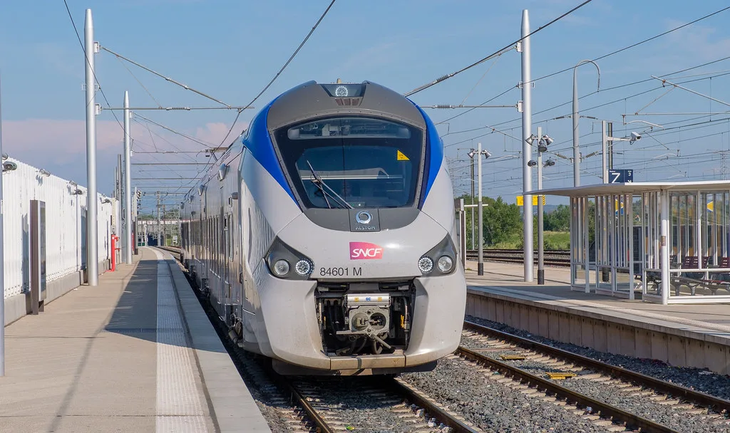 The modern Gare d'Avignon TGV high-speed railway station