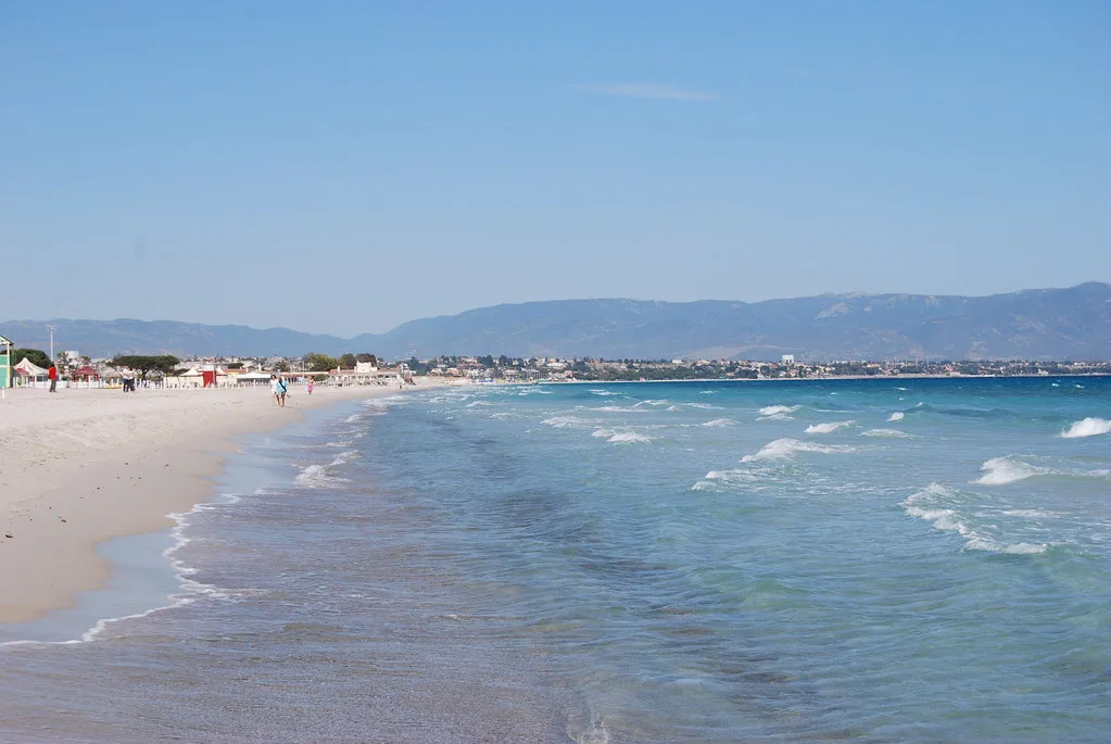 Poetto Beach in Cagliari, served by the seasonal CTM PF and PQ bus lines