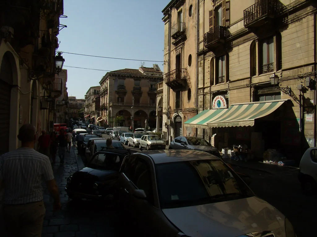 Catania historic city center streets inside the camera-enforced ZTL zone
