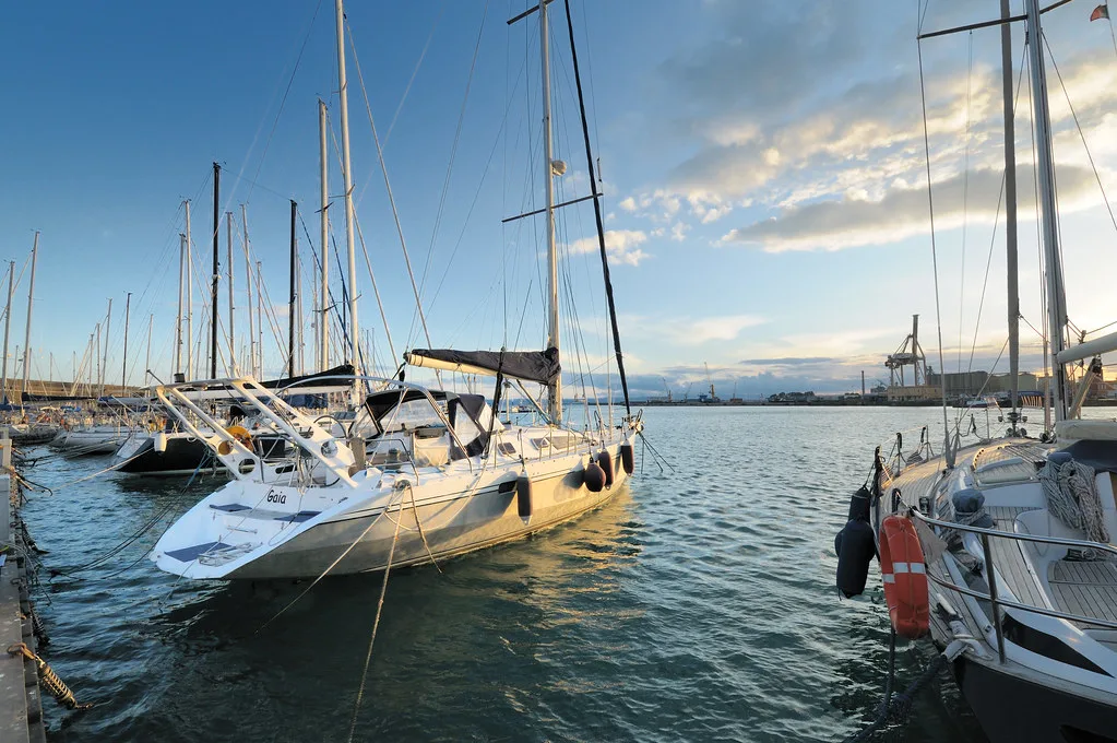 Catania port and seafront area near central covered parking garages like Borsellino and Europa