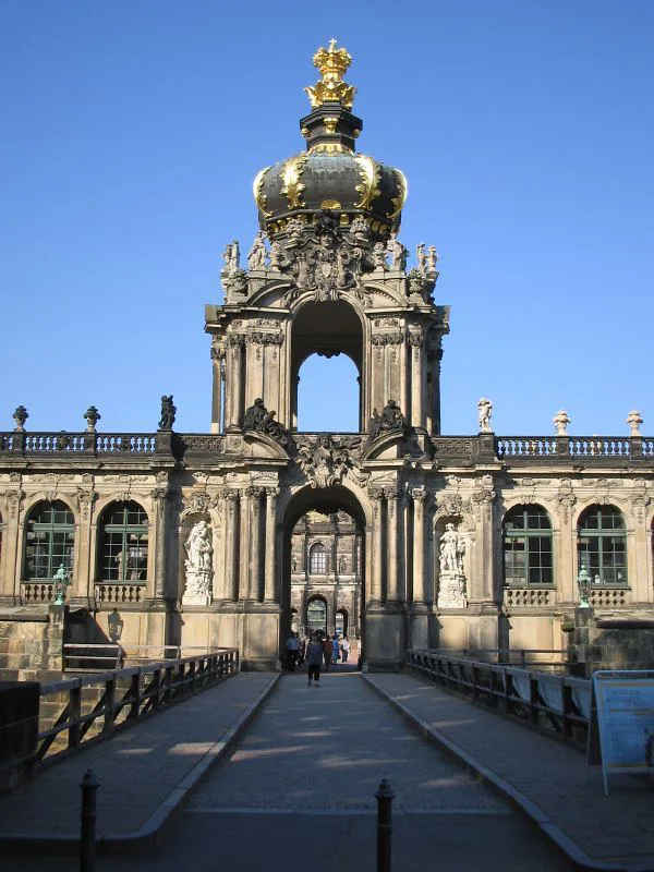 The baroque Zwinger palace complex in Dresden's Altstadt, reached via tram Line 4