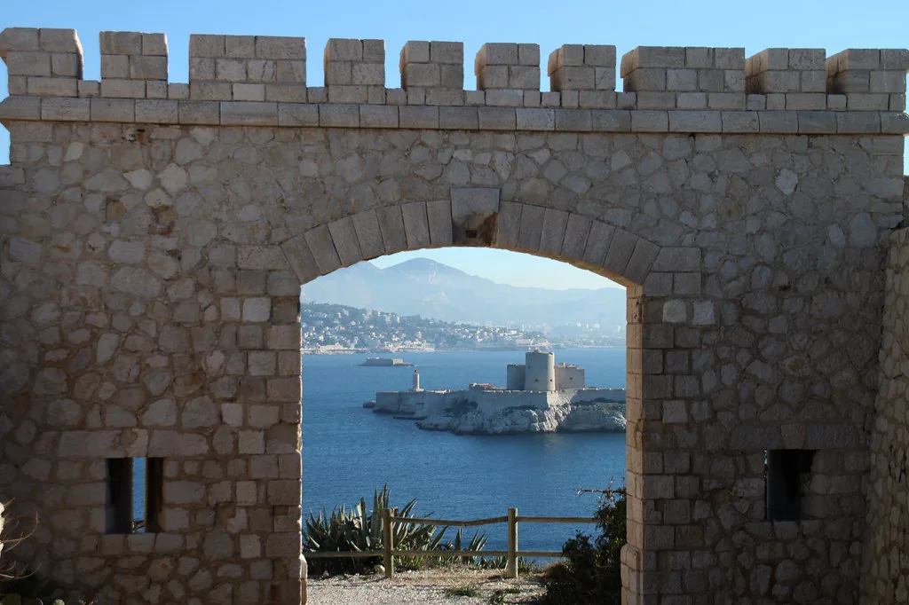 The Château d'If island fortress off the coast of Marseille, a stop on the Frioul ferry route