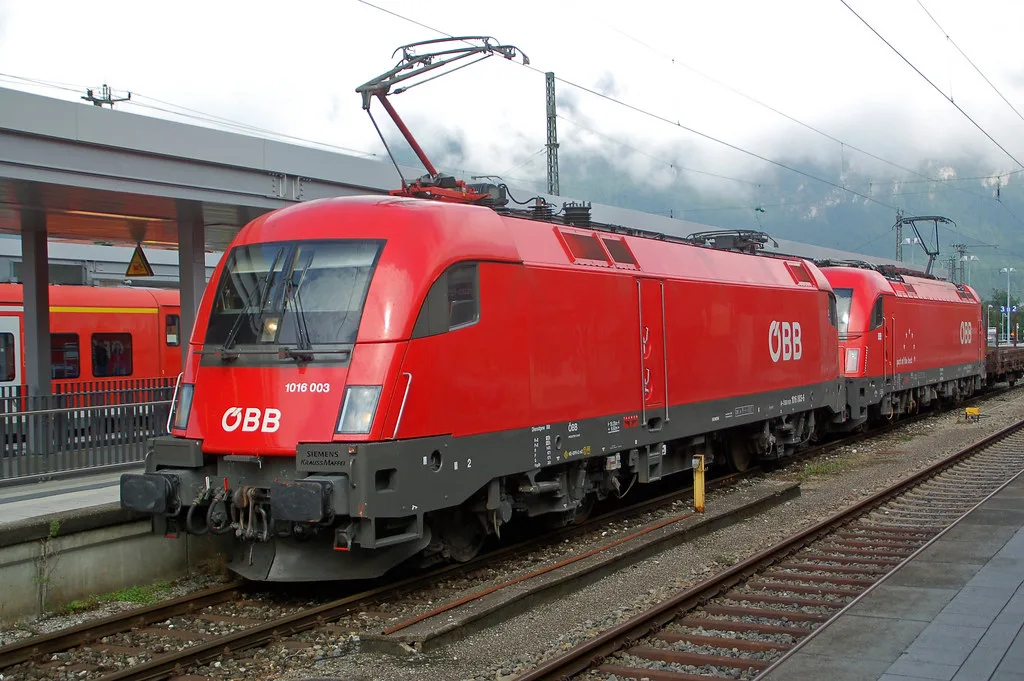 The Garmisch-Partenkirchen railway station building served by Deutsche Bahn regional trains