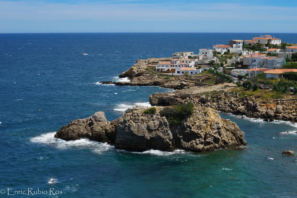 Rugged Costa Brava coastline near Girona reached by regional bus