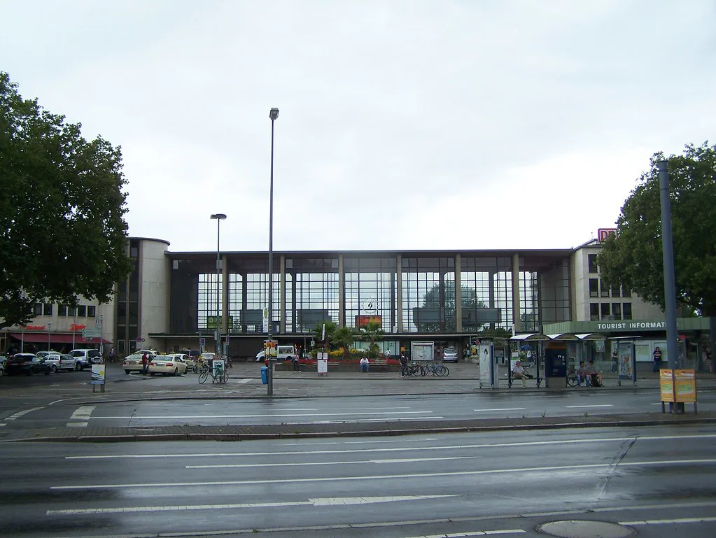 The exterior of Heidelberg Hauptbahnhof, the city's main railway station