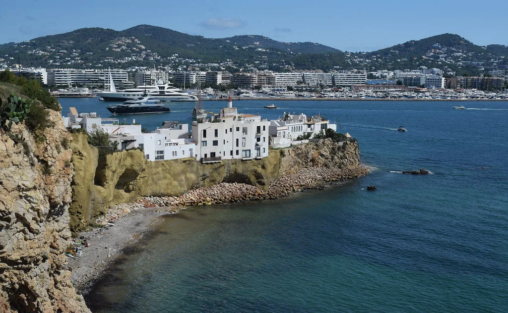 View over Ibiza Town's harbour and waterfront, a short walk from the Es Gorg car park