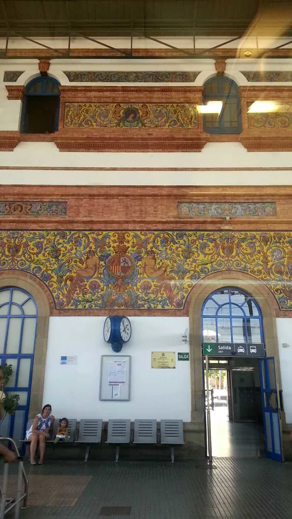 The railway and Cercanías station building at Jerez de la Frontera, the main arrival point for trains from the airport, Cádiz and Seville