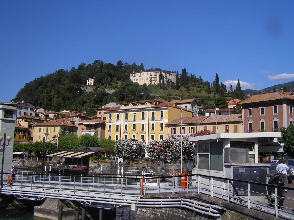 The Bellagio ferry pier on Lake Como where travelers tap in to board the central-lake boats