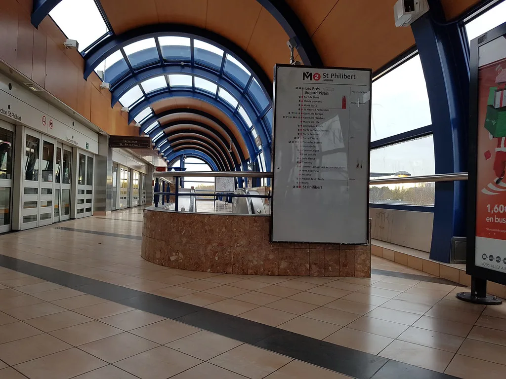Les Prés metro station in Lille, where a park-and-ride lot connects drivers to the city centre