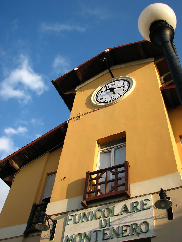 The historic Montenero funicular railway in Livorno
