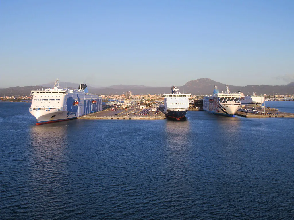 The Isola Bianca ferry port in Olbia, served directly from the city centre by ASPO bus Line 9