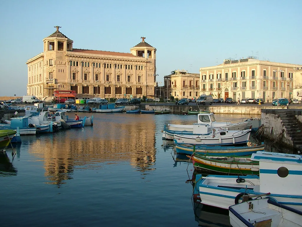 Ortigia waterfront near the marina parking area in Siracusa