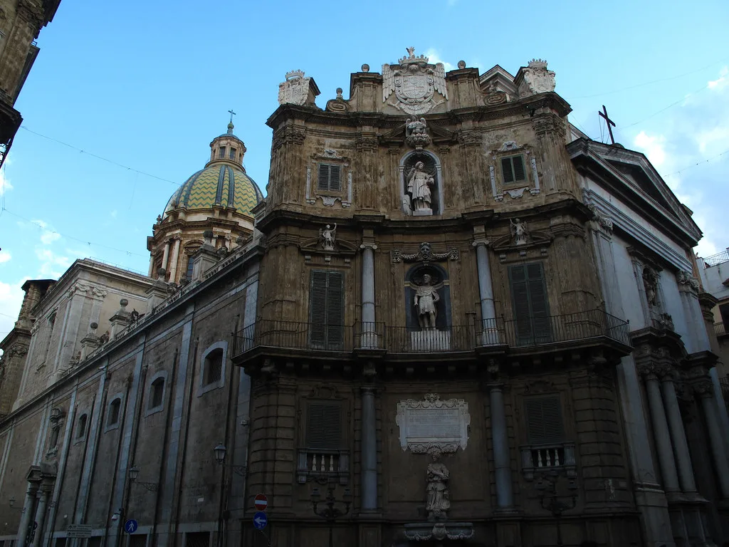 The Quattro Canti baroque intersection in Palermo's historic center