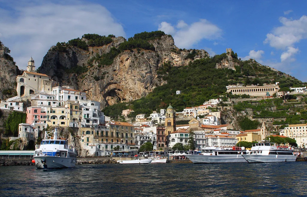 The main square and Duomo in the center of Ravello near the Piazza Duomo parking