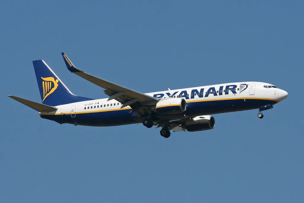 A Ryanair Boeing 737 at Treviso Antonio Canova Airport, the hub for the Airlink shuttle and MOM Line 6