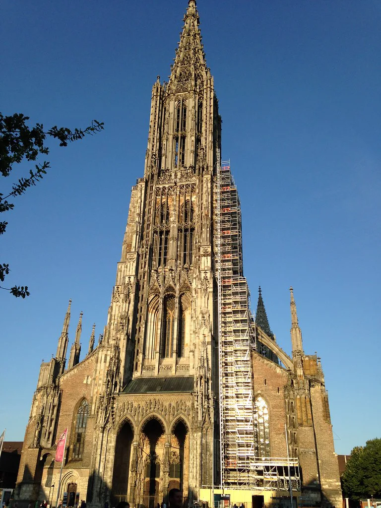 The Ulmer Münster with the world's tallest church steeple rising over central Ulm